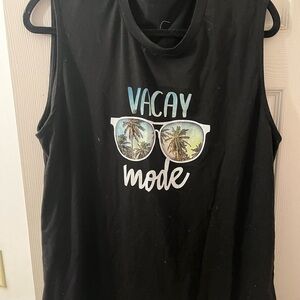 XXL Black 'Vacay Mode' Tank Top